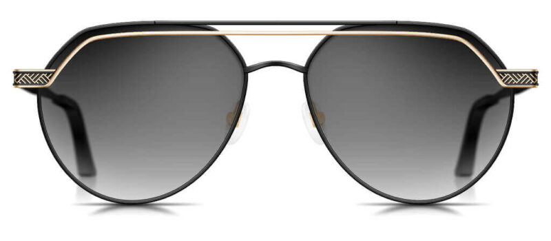 Three-Bridge Aviator Stainless Steel Sunglasses JK812 with Gradient Gray Lenses