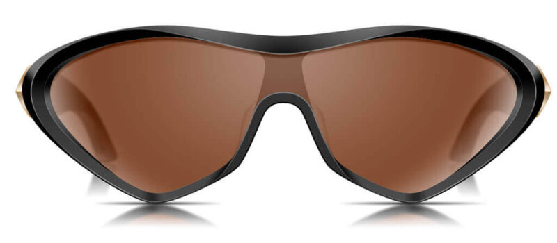 Goggles-Inspired Black Plastic Sunglasses ZX324 with Nylon Lenses