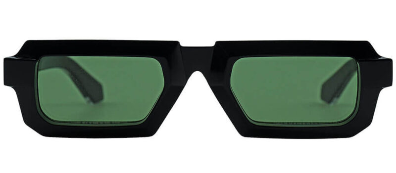 Modern Black Rectangle Acetate Sunglasses - KU403