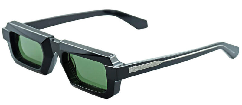 Modern Black Rectangle Acetate Sunglasses - KU403