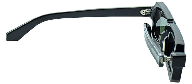 Modern Black Rectangle Acetate Sunglasses - KU403