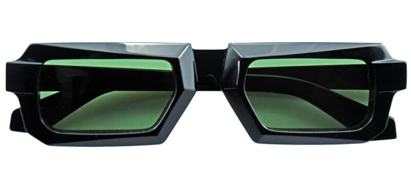 Modern Black Rectangle Acetate Sunglasses - KU403