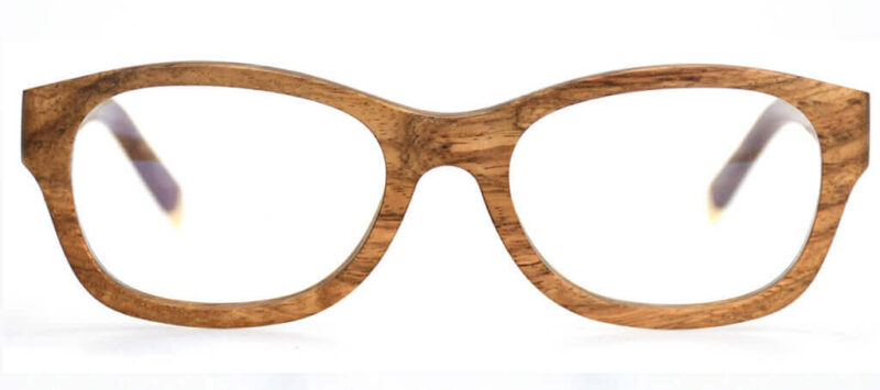 Oval Wooden Glasses QE237 – African Rosewood Frame with CR39 Lenses