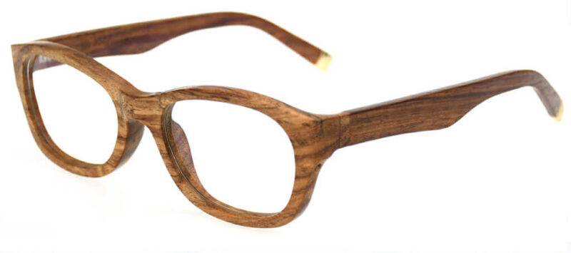 Oval Wooden Glasses QE237 – African Rosewood Frame with CR39 Lenses