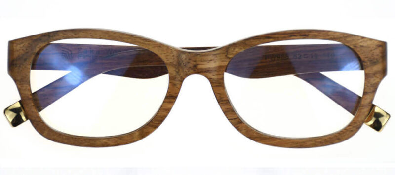 Oval Wooden Glasses QE237 – African Rosewood Frame with CR39 Lenses