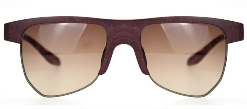 Irregular Wooden Sunglasses QE238 – Peltogyne Frame with Gradient Brown CR39 Lenses