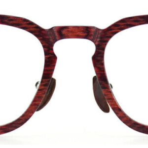 Oval Frame Wooden Glasses QE236 with Stainless Steel Temples – Russian Linden Wood