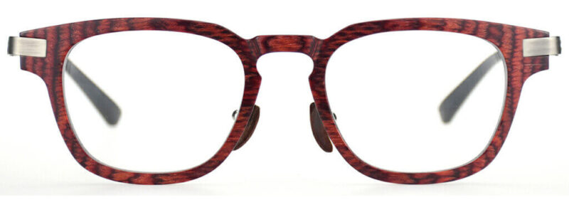 Oval Frame Wooden Glasses QE236 with Stainless Steel Temples – Russian Linden Wood