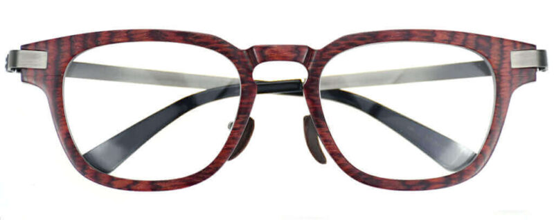 Oval Frame Wooden Glasses QE236 with Stainless Steel Temples – Russian Linden Wood