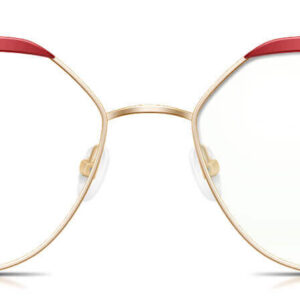 Stylish Women’s Composite Eyewear WD978 – Red and Gold with Acetate and Metal Blend