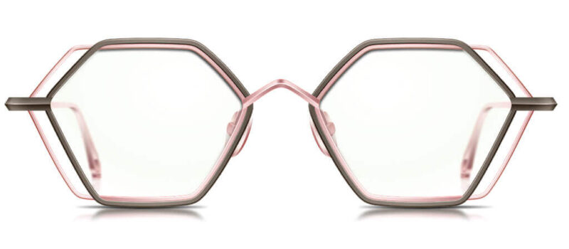 Double Hexagon Titanium Eyeglass Frame SH545