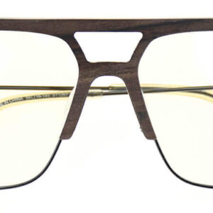 Classic Square Double-Bridge Wooden Glasses QE233