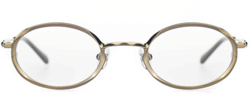 Irregular Polyhedral Titanium Oval Glasses SH9011