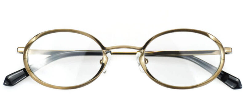 Irregular Polyhedral Titanium Oval Glasses SH9011