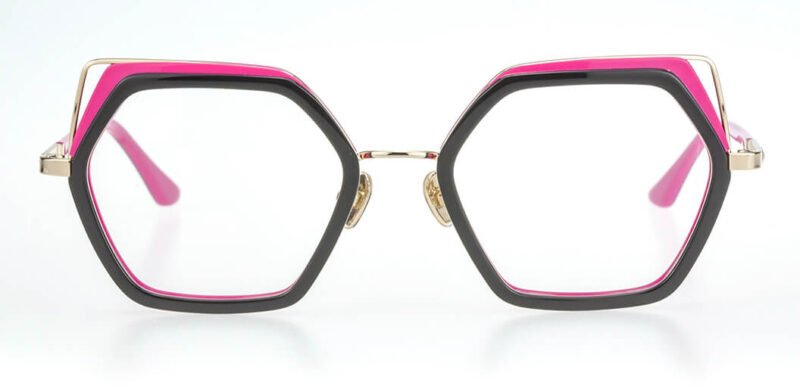 Hexagonal Acetate and Stainless Steel Eyeglasses WD996