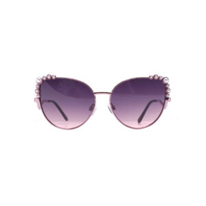 Purple Cat Eye Sunglasses JK767 with Pearl Accents | Custom-Designed Elegance